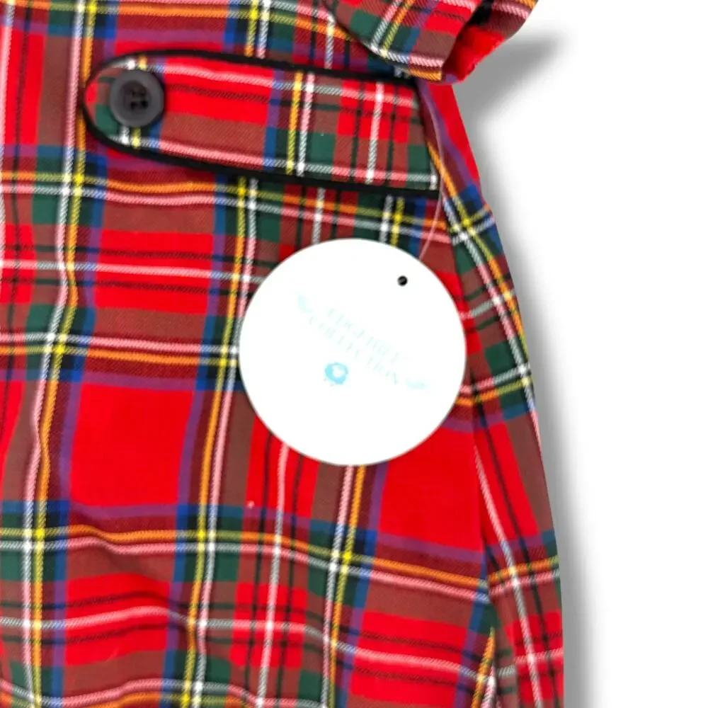 Edgehill Collection Tartan Plaid Christmas Holiday Bubble Romper Boys Sz 6 Mos